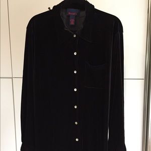 Denim & Co Black Velvet Blouse
